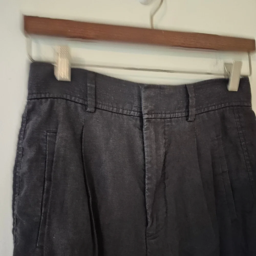 Everlane Women's Size 2 The Linen Way-High Drape Pants Flax Wide-Leg Minimalist